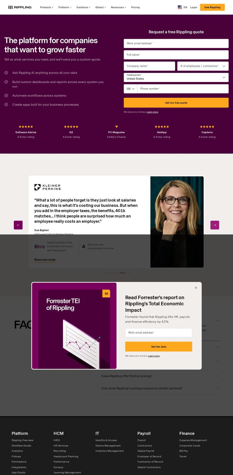 Rippling's pricing page as it appeared on 2026-10-02
